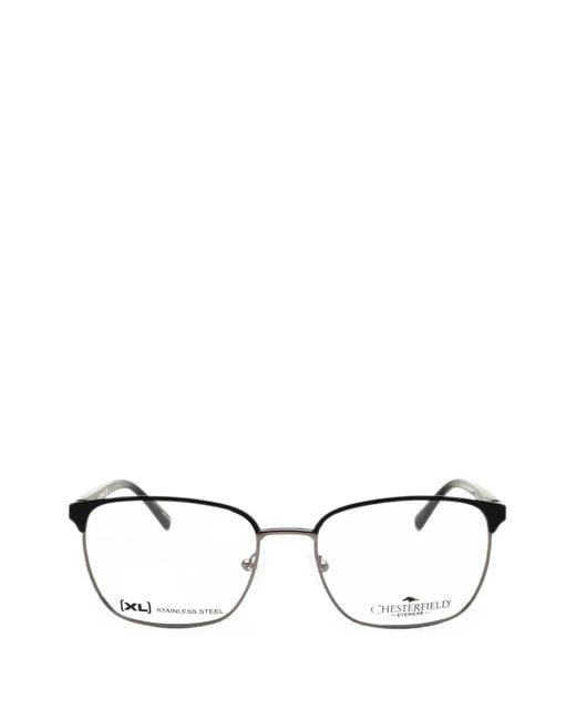 Chesterfield Black Oval-Frame Glasses for men