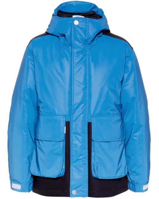 Stone Island Blue Logo-Print Padded Jacket for men