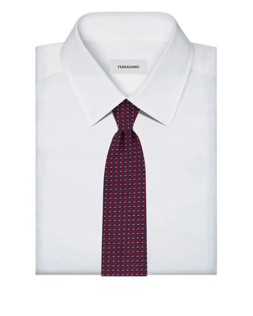 Ferragamo Purple Jacquard Pegasus Tie for men