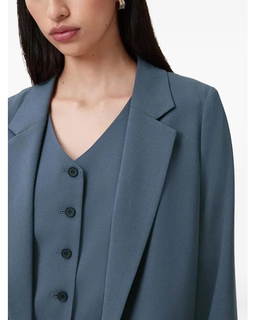 AllSaints Blue Sakko mit fallendem Revers