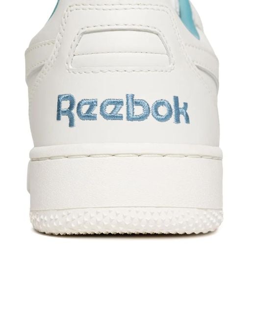 Reebok White Bb4000 Ii Faux-Leather Sneakers