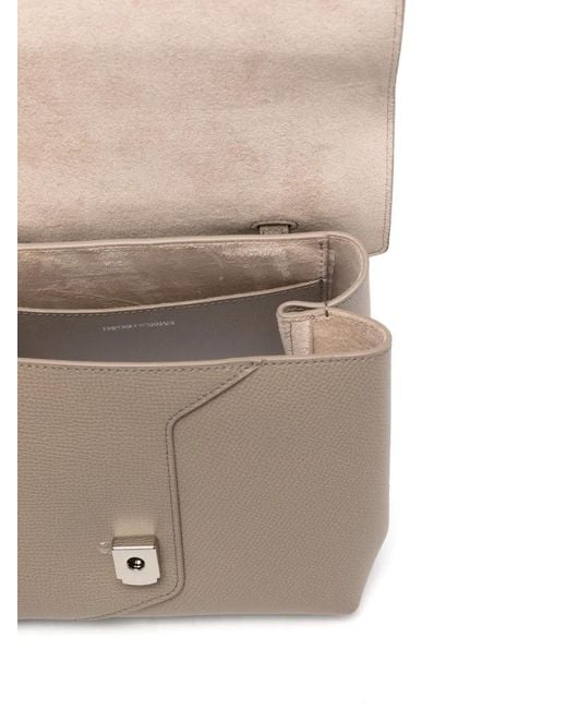 Emporio Armani Natural Grained-Leather Mini Tote Bag