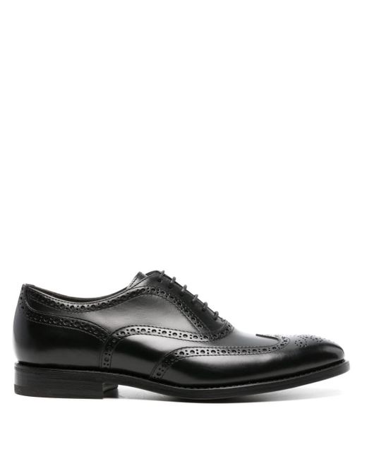 Henderson Black Almond-toe Leather Brogues for men