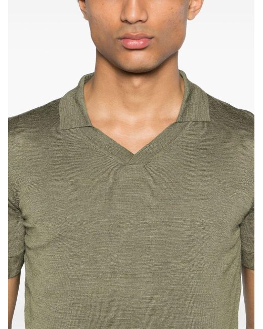 Boss Green Split-neck Silk Polo Shirt for men