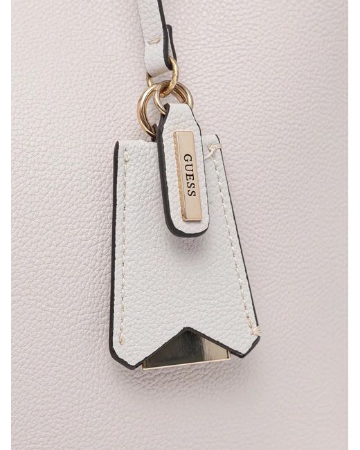 Guess White Meridian Tote Bag