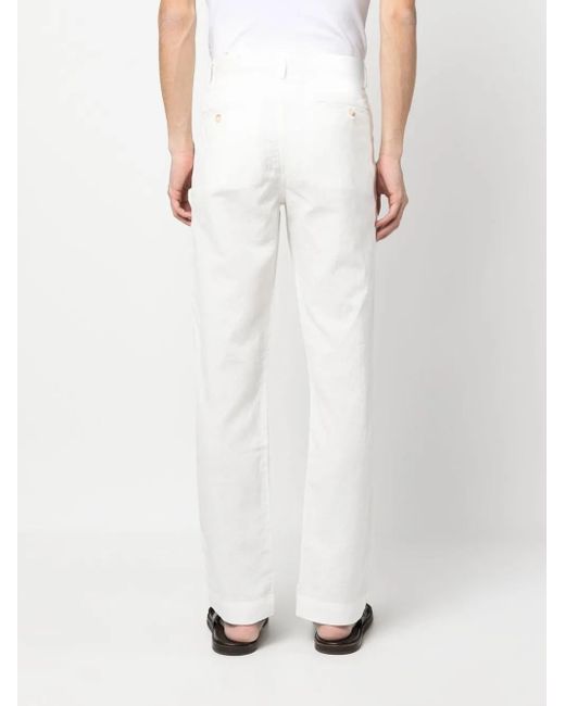 Polo Ralph Lauren White Polo-Motif Straight-Leg Trousers for men
