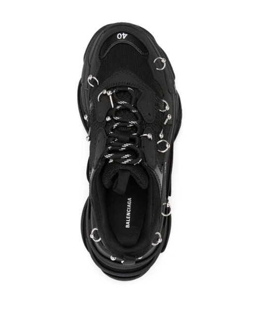Balenciaga Triple S Sneakers Met Vlakken in het Black
