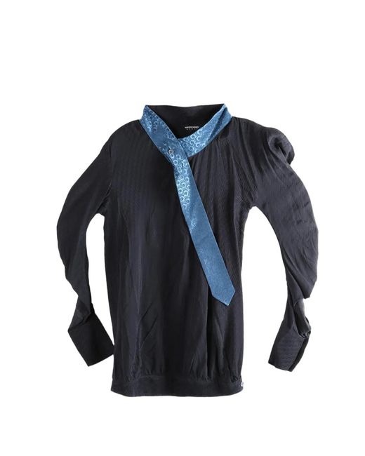 Kiko Kostadinov Blue Haut Côtelé À Manches Bouffantes