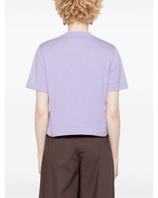 Cordera Purple Fine-knit Cotton T-shirt