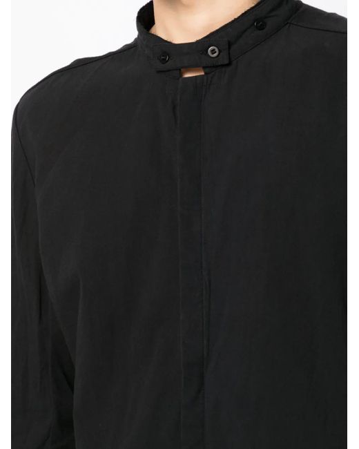 Boris Bidjan Saberi Black Stand-Up-Collar Cotton Shirt for men