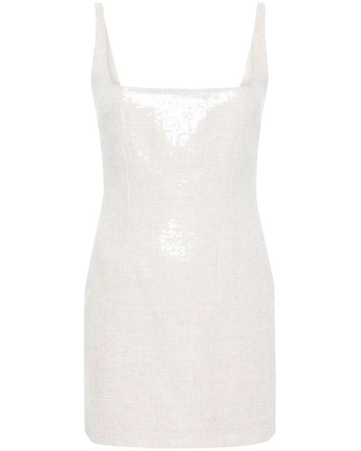 16Arlington White Neutral Sior Sequin-embellished Mini Dress