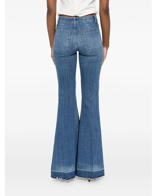 Seafarer Blue Patch Pocket Flare Jeans