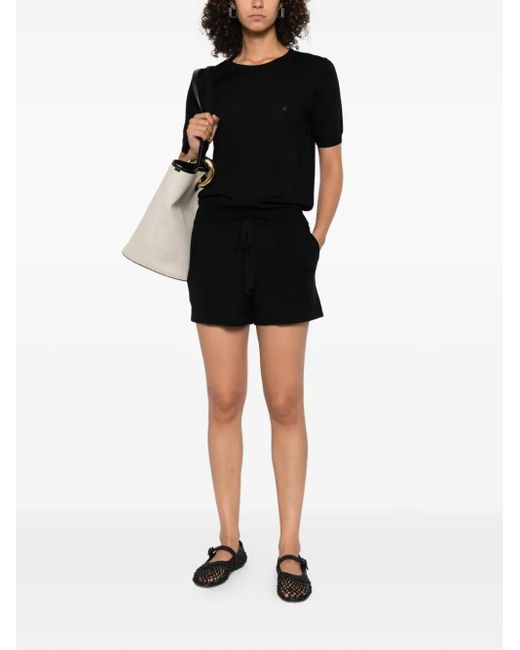 P.A.R.O.S.H. Black Drawstring-Waist Shorts