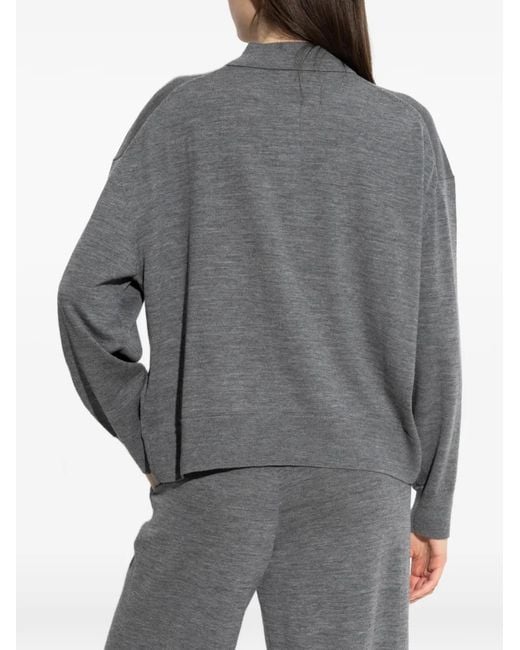 Anine Bing Gray Buttoned Polo Top