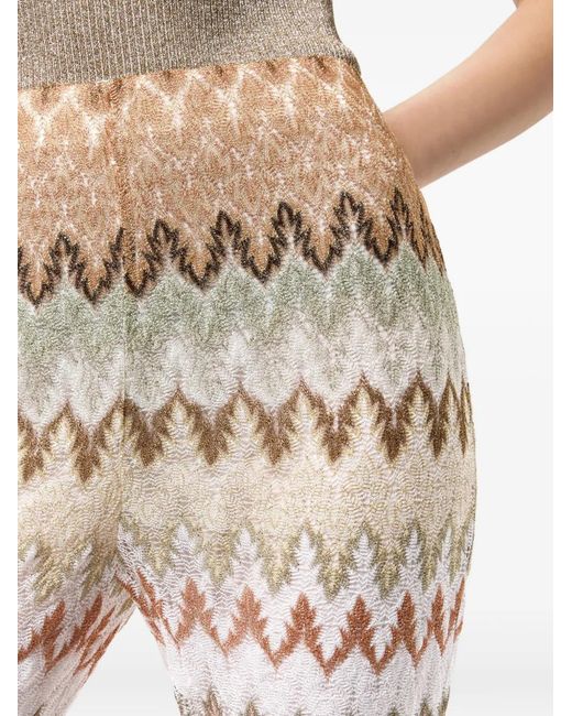 Missoni Natural Zigzag-Knit Flared Trousers