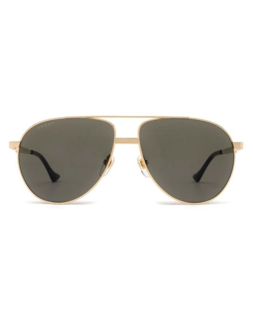 Gucci Gray Pilot-Frame Sunglasses for men