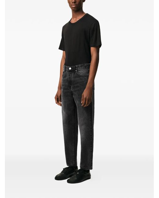 AMI Gray Tapered Buttoned Jeans for men