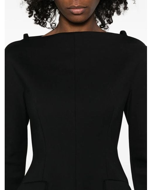 Sportmax Black Spxangus Shoulder Pad Mini Dress