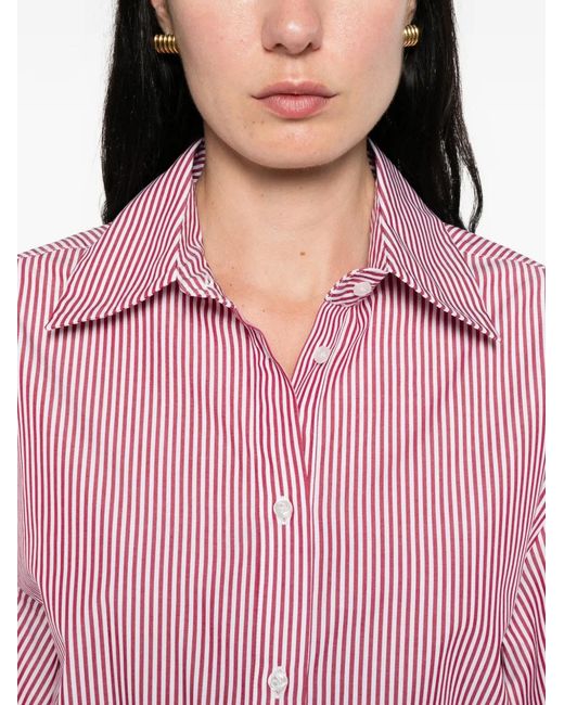 Manuel Ritz Pink Striped Short-Sleeve Shirt