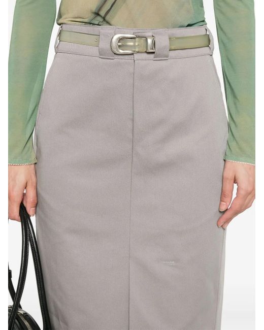 Maison Margiela Gray Cotton Midi Skirt