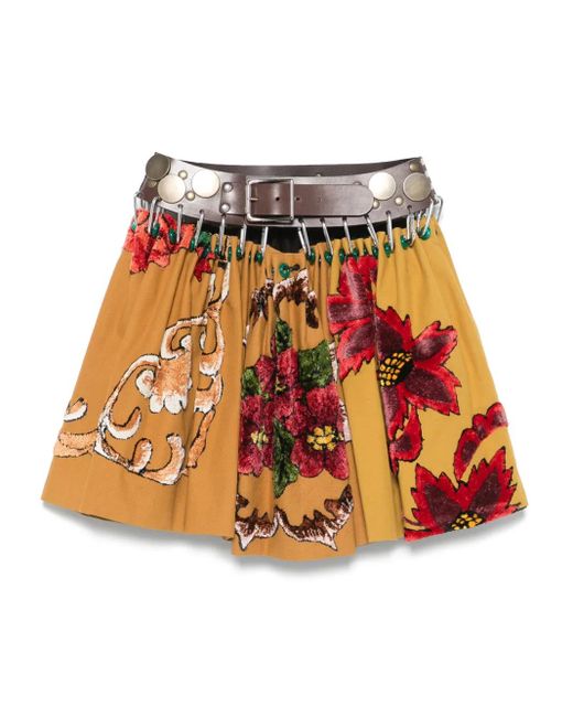 Chopova Lowena Red Logger Mini Skirt