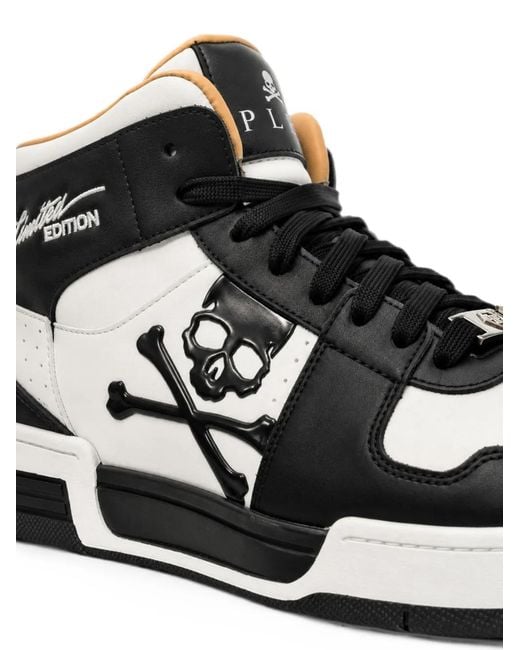 Philipp Plein White Notorius Skull-Patch Sneakers