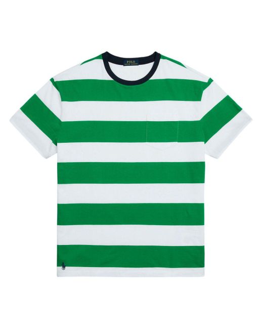 Polo Ralph Lauren Green Horizontal-stripe Cotton T-shirt for men