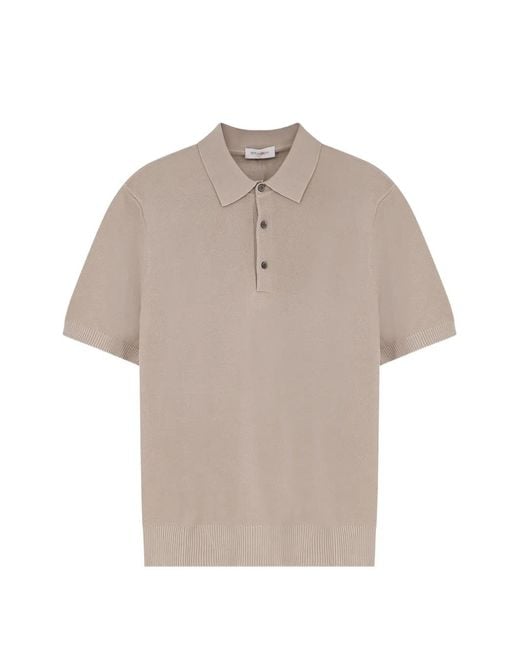 Bramani Cashmere Gray Short-Sleeve Polo Shirt for men