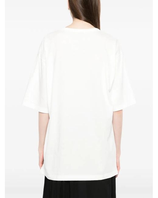 Yohji Yamamoto White Logo Print T-Shirt