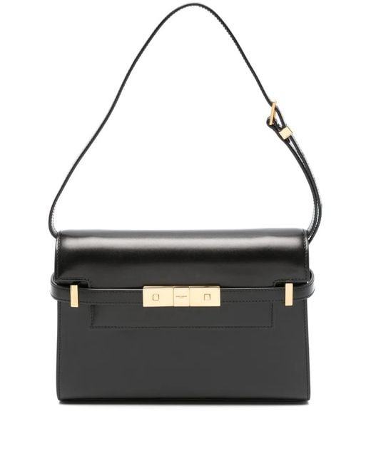 Saint Laurent Black Manhattan Leather Crossbody Bag