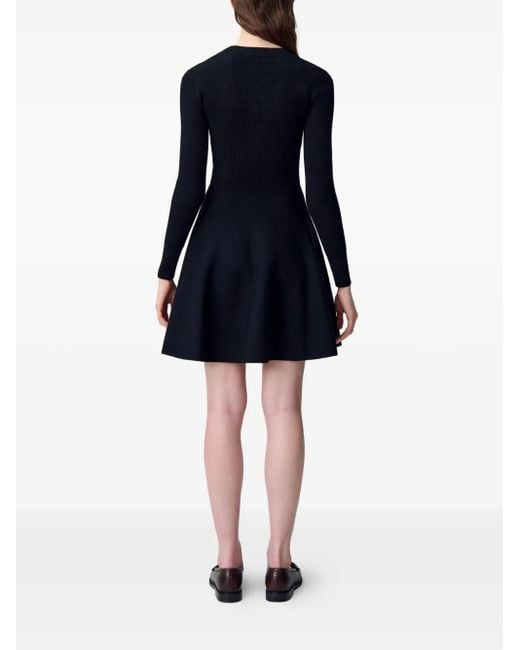 Claudie Pierlot Black Short Knitted Dress With Knots