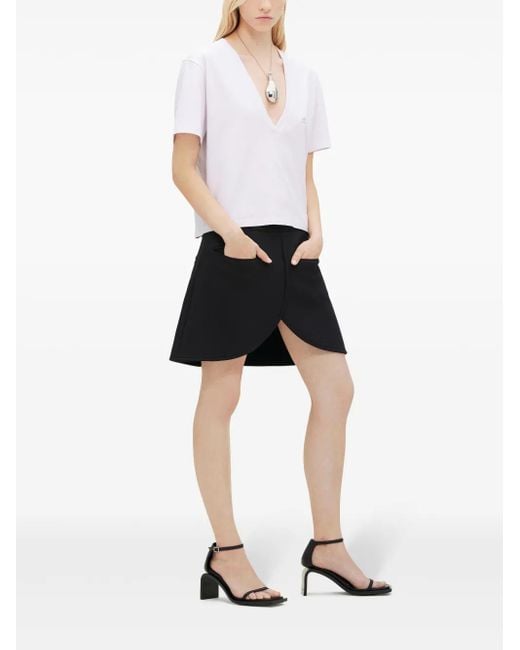 Courreges White Logo-Appliqué Cropped T-Shirt