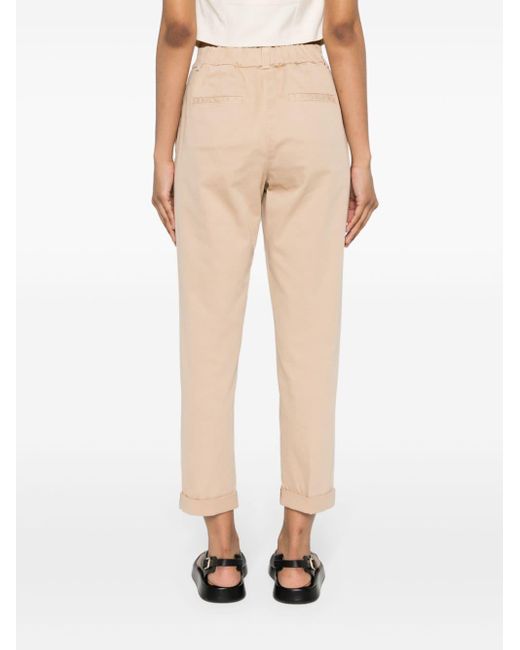 Peserico Natural Elasticated-waist Cropped Trousers
