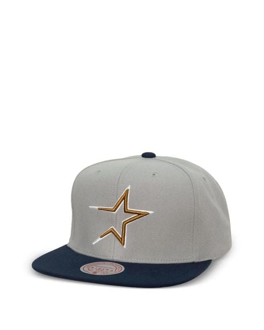 Mitchell & Ness Gray Star-Embroidered Baseball Cap for men