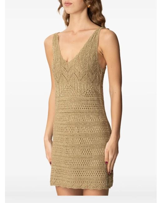 Twinset Natural Crochet Mini Dress