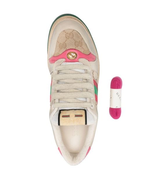 Gucci Brown Screener Sneakers im Used-Look
