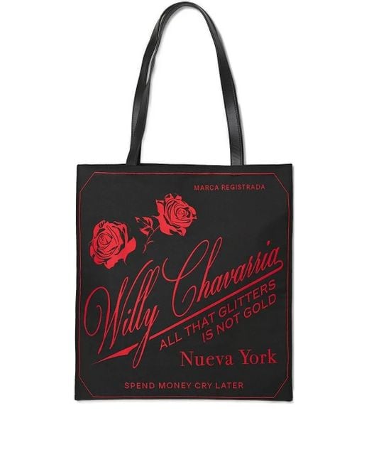 メンズ Willy Chavarria ローズプリント ハンドバッグ Red