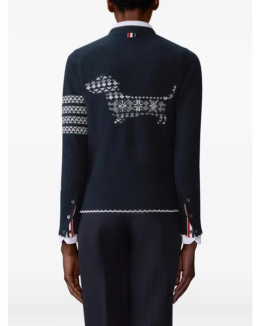 Thom Browne Blue Hector Button-Front Cardigan