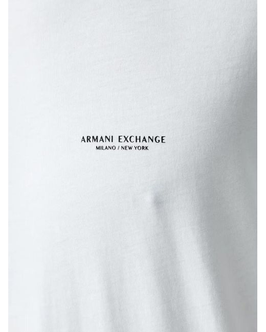 ARMANI EXCHANGE White Logo-Print T-Shirt for men