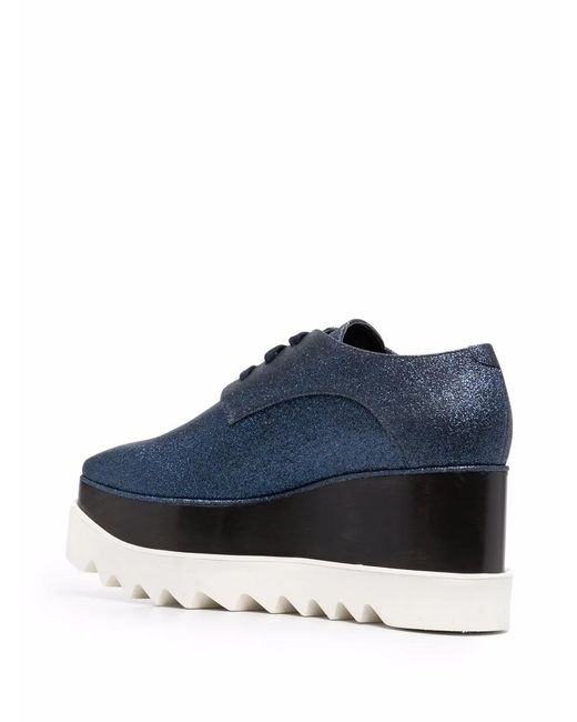 Stella McCartney Blue Elyse Metallic Platform Shoes