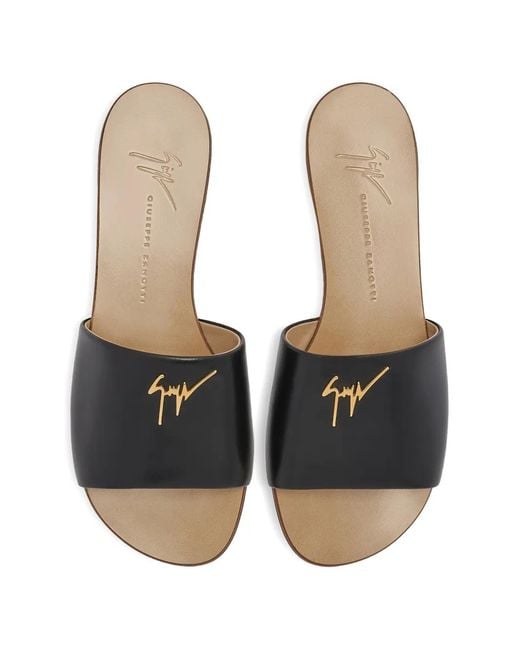 Giuseppe Zanotti Black Shirley Flat Sandals