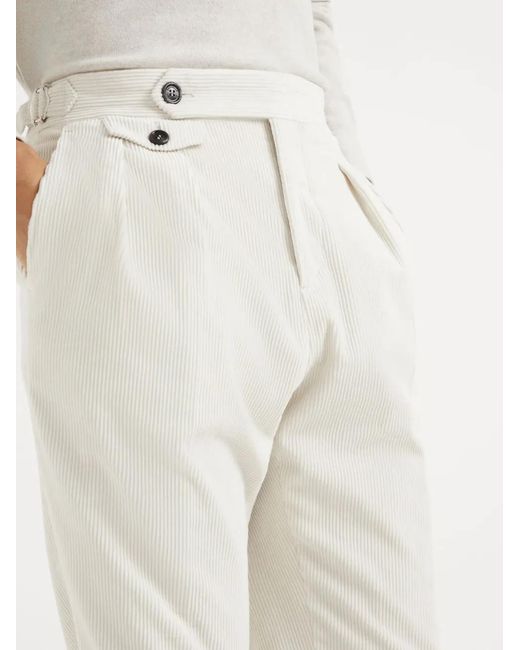 Brunello Cucinelli White Tailored Trousers for men