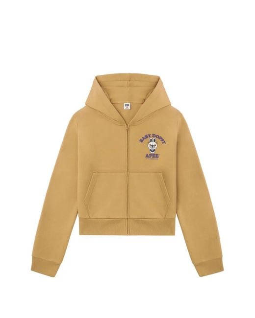 A Bathing Ape Natural Logo Hooded Top