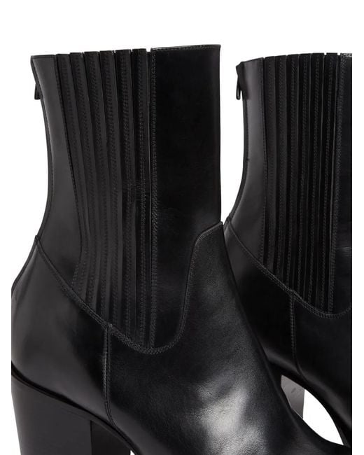 DSquared² Black Zip-Up Leather Boots for men