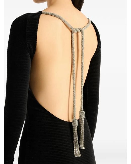 Balmain Black Long Velvet Dress