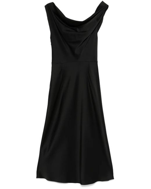 Blumarine Black Cowl-Neck Midi Dress