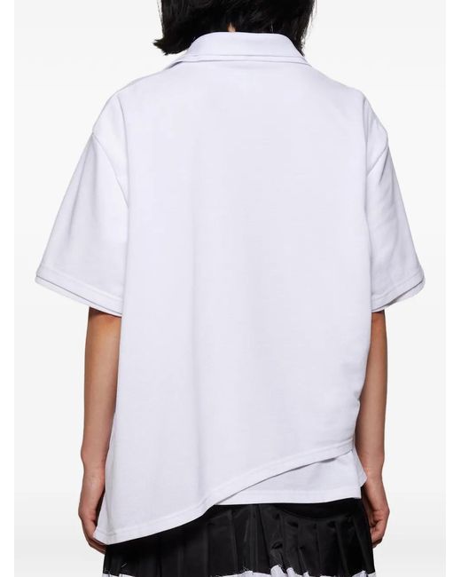 Natasha Zinko White Logo-Embroidered Polo Top