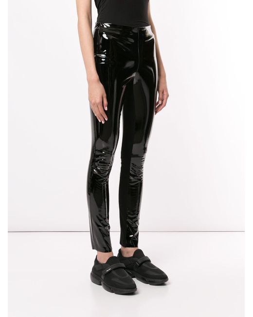 Karl Lagerfeld Patent Faux Leather leggings in Black - Lyst