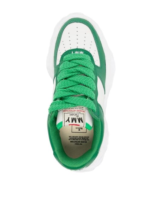 Maison Mihara Yasuhiro Green Low-Top Panelled Sneakers