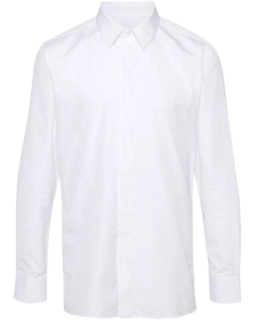Givenchy White 4G-Embroidery Poplin Shirt for men